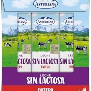 Central Lechera Asturiana Leche Sin Lactosa Entera, Pack 6 x 1L