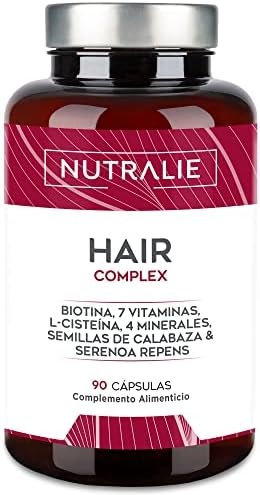 ANTICAIDA PARA EL CABELLO - Crecimiento y Anticaida Cabello [PREMIO 2022] Biotina + Zinc + L-Cisteina - Mujer Hombre - Vitaminas Pelo Vegano - Hair Complex - 90 Cápsulas