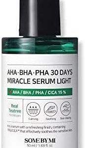 Suero ligero milagroso de 30 días - 1.69Oz, 50ml - Hecho de agua de hoja de árbol de té para piel grasa - Suero facial hidratante diario - Calmante de la piel