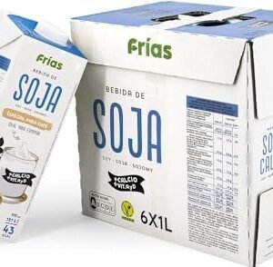 Frías - Bebida Vegetal de Soja Calcio - Enriquecida con Calcio - Pack de 6 Unidades de 1L - Sin Gluten y Sin Lactosa - 100% Vegana - Bajo contenido en Grasas Saturadas - Elaborada en España