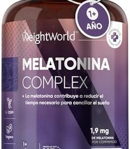 Melatonina Pura 1,9 mg Complex con Magnesio y Pasiflora - 400 Comprimidos | Más de 1 Año de Suministro | Inductor del Sueño Natural con Vitamina B6 de Liberación Prolongada - Sin Gluten, Apto Veganos