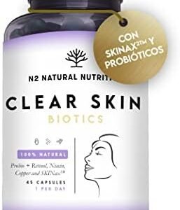Tratamiento Natural Corrector Anti Acne, Reduce Manchas e Imperfecciones. Mejora Elasticidad, Firmeza y Luminosidad de la piel. Zinc y Vitaminas. Probióticos con SKINAX²™. CE, Cápsula blanda