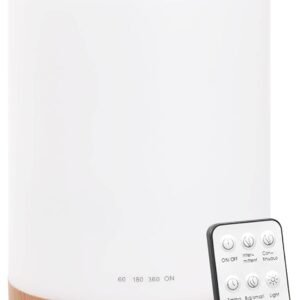WD&CD [300ml] Diffuser Humidificador Aromaterapia Difusor de Aroma con Temporizador Non-stop/1/3/6h, Humidificador Ultrasónico y Ultrasilencioso con 7 Colores LED, Ultra Silencioso, Grano de Madera