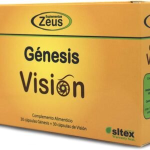 GÉNESIS VISIÓN suplementos zeus Contribuye al mantenimiento de la visión. Alimenticio a base de Aceite de pescado, Aminoácidos, CoQ10, Luteína, Astaxantina, Vitaminas y Minerales . 60 Cap