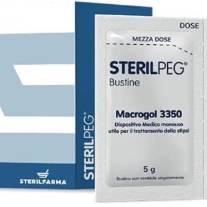 Sterilpeg Macrogol 3350-10 bolsitas para tratamiento Estreñimiento, suaviza las heces duras y favorece el tránsito intestinal, sin lactosa ni azúcares, dispositivo médico