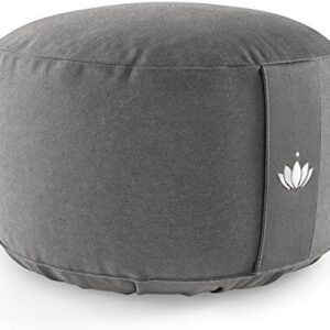 Cojin Meditacion Yoga LOTUS - Altura 15 cm - Relleno de Espelta - Cubierta en Algodon Lavable- Zafu Meditación - Cojin Suelo Redondo - Cojin Yoga - Meditation Cushion -