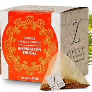 Viveza - Inspiración Frutal Infusión Rooibos con Canela y Manzana - Gran Alternativa al Té o al Café - Sin Teína - Caja por 15 Pirámides Ensobradas - 37,5 gr