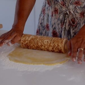 Rodillo decorativo para galletas con trébol de la suerte | Rodillo grabado | Rodillo para galletas y para modelar | Rodillo de madera gofrado de Algis Crafts