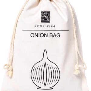 Bolsa de cebolla | Materiales de lino orgánico | Producto ecológico | por New Living | Bolsa de almacenamiento de alimentos | 26 x 38