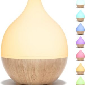 SALKING 100ml Difusor de Aceites Esenciales, Pequeño Difusor de Aromaterapia con 8 Colores, Humidificador con Luces Blancas Cálidas, Luz de noche para bebés, Difusor Ultrasonico para Casa