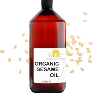 B.O.T cosmetic & wellness - Aceite de Sésamo Orgánico 100% Puro | Hidratante y Antienvejecimiento | Reafirmante Corporal | Cuidado del Cabello | Aceite de Masaje Ayurveda 1000 ml