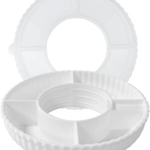 Práctica bandeja de aperitivos funcional con tapa, plato de aperitivos funcional para divisor de tazas, bandeja de alimentos