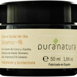 Puranatura- Crema facial de día Hidratante Anti-Edad. Crema orgánica regeneradora para cara. Crema reparadora vegana. Crema facial ecológica para día. Hidratante natural 50 ml