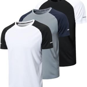 Gaiatiger 3 Piezas Camisetas Manga Corta Hombre Camiseta Deporte Hombre de Secado Rápido Ropa Gimnasio Camiseta Running Hombre