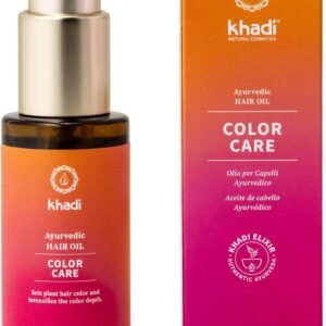 khadi COLOR CARE Aceite capilar ayurvédico, tratamiento capilar para fijar el color del cabello vegetal, brillo y protección UV, luminosidad, 100% vegetal y vegano, cosmética natural certificada 50ml