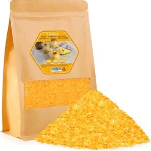 Cera de abeja, 1kg de cera de abeja natural, ideal para cosmética natural, toallitas de cera de abeja o cera para velas, envase de larga duración.