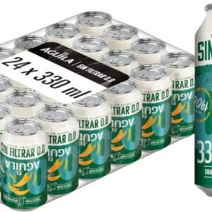 El Aguila Sin Filtrar 00 Cerveza Lager Especial Sin Alcohol Pack Lata, 24 x 33cl