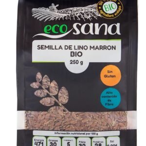 Drasanvi ECOSANA SEMILLA LINO MARRÓN CERTIFICADO BIO by - Fuente de Omega 3 - VEGANO - SIN GLUTEN - 250g