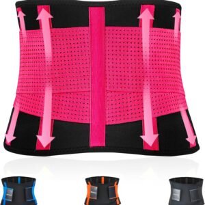 FEVAN Faja Lumbar Hombre y Mujer - Faja Abdominal Hombre y Mujer con Doble Ajuste de Velcro y Soportes Lumbares - Cinturon Lumbar para Aliviar Dolor de Espalda.