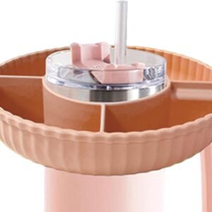 BABYVIVA Práctica bandeja de aperitivos funcional con tapa, plato de aperitivos funcional para divisor de tazas, bandeja de alimentos