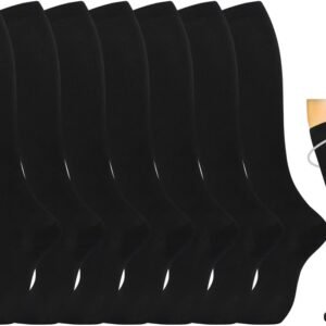 Losvcbcx 7 pares de calcetines de compresión para mujeres y hombres de 15 a 20 mmHg son los mejores calcetines deportivos y médicos para correr, vuelos, viajes, enfermeras