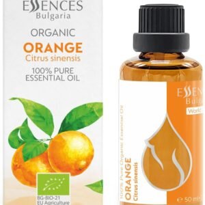 Essences Bulgaria Aceite Esencial de Naranja Orgánico 50ml | Citrus sinensis | 100% Puro y Natural | Sin diluir | Grado Terapéutico | Aromaterapia | Cosméticos | Libre de crueldad | Sin OGM | Vegano