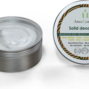 Desodorante Sólido Orgánico Vegano 50 ML piel fresca antitranspirante elimina olores larga duración Cosmética sin aluminio y sin químicos Aroma Canela y Lavanda - Amakandu – Made in Spain