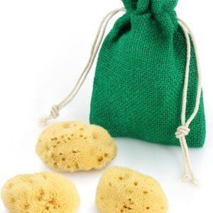 tom&pat Esponjas cosméticas de esponja natural, esponja de maquillaje para aplicar y remover productos cosméticos, DERMATEST: MUY BUENO, directamente de Grecia, lavable y reutilizable (3x 4-6 cm)