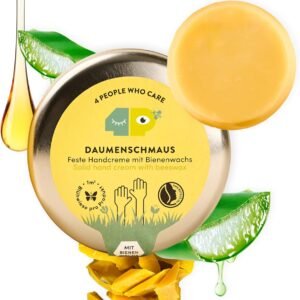 4people Crema de manos orgánica · Crema de manos sólida para manos muy secas · Para hombres y mujeres · Cera de abejas Crema de manos cosmética natural orgánica · Escalada reclamada y agrietada,
