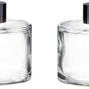 2 tarros difusores de cristal redondos vacíos de 50 ml, difusores de aromaterapia, jarrón, dispensador de aroma de repuesto para bricolaje, juegos de difusor de varillas de repuesto, proyectos de