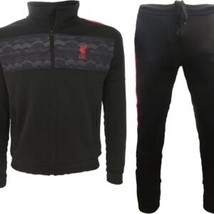 Mono oficial completo del LiverpoolFC 100% poliéster. Tallas para adultos y niños. Producto con licencia original. Color negro/rojo.