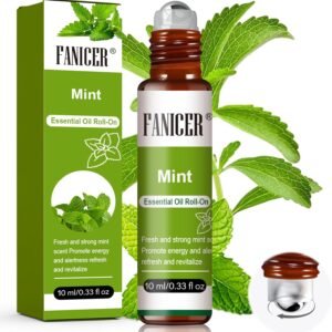 10ML Roll-On Aceite Esencia, Aceite Esencial para Aromaterapia, Relajación y Armonía, Apoya los Síntomas Mentales y Físicos del Estrés, Ideal para Llevar Siempre Contigo, Menta