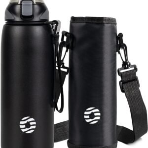 Fjbottle Botella Agua Acero Inoxidable Deportiva de 1L, 800ml, 600ml, 400ml Botella Termica para Niños, Termo sin BPA