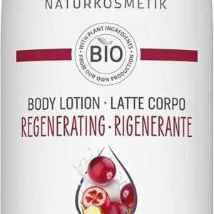 lavera Loción corporal regeneradora – Cosméticos naturales – vegana – Arándano orgánico y aceite de argán orgánico – certificado – 200 ml, blanco