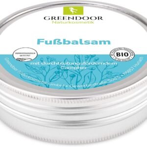 GREENDOOR bálsamo para pies con manteca de cacao BIO, crema y ungüento para pies, 4 veces el rendimiento de una crema, cosmética natural, crema para pies