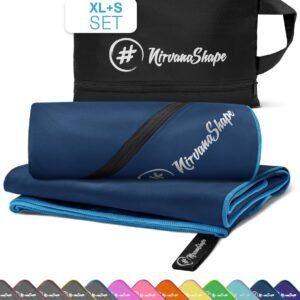 NirvanaShape Toallas de Microfibra | Absorbentes, Ligeras, de Secado rápido | Toallas de baño, Toalla de Viaje, Toallas Deportivas | Ideales para Viajar, IR al Gimnasio, la Playa, Practicar Yoga