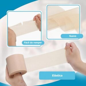 5cm x 27m Pretape Vendaje Deportivo Underwrap de Espuma Suave No Adhesiva Cohesiva para Acolchado (Beige)