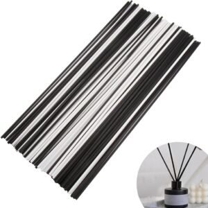 100 PCS Varillas Ambientador 30cm x 3mm, Varillas Difusoras de Ratan, Palos Difusores de Ambientadores, para Aromaterapia en Hogar, SPA y Hotel, Blanco y Negro