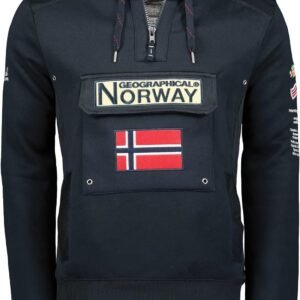 Geographical Norway para Hombre Sudadera con Capucha, Sudadera con Media Cremallera y riñonera, Sudadera con Capucha de Manga Larga, producción Casual de BANS de Ocio