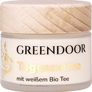 Greendoor Crema de día con té blanco, 50ml, protección reafirmante natural Cuidado de día sin Brillo graso, Cosmética natural Calidad de fabricación, Crema facial, crema para la Cara