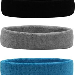 HANERDUN Cinta Sudor Cabeza Hombres y Mujeres Banda Elástica de Pelo Transpirable Antideslizante Banda de Cabeza Atlética de Algodón de Absorción de Humedad para Deportes